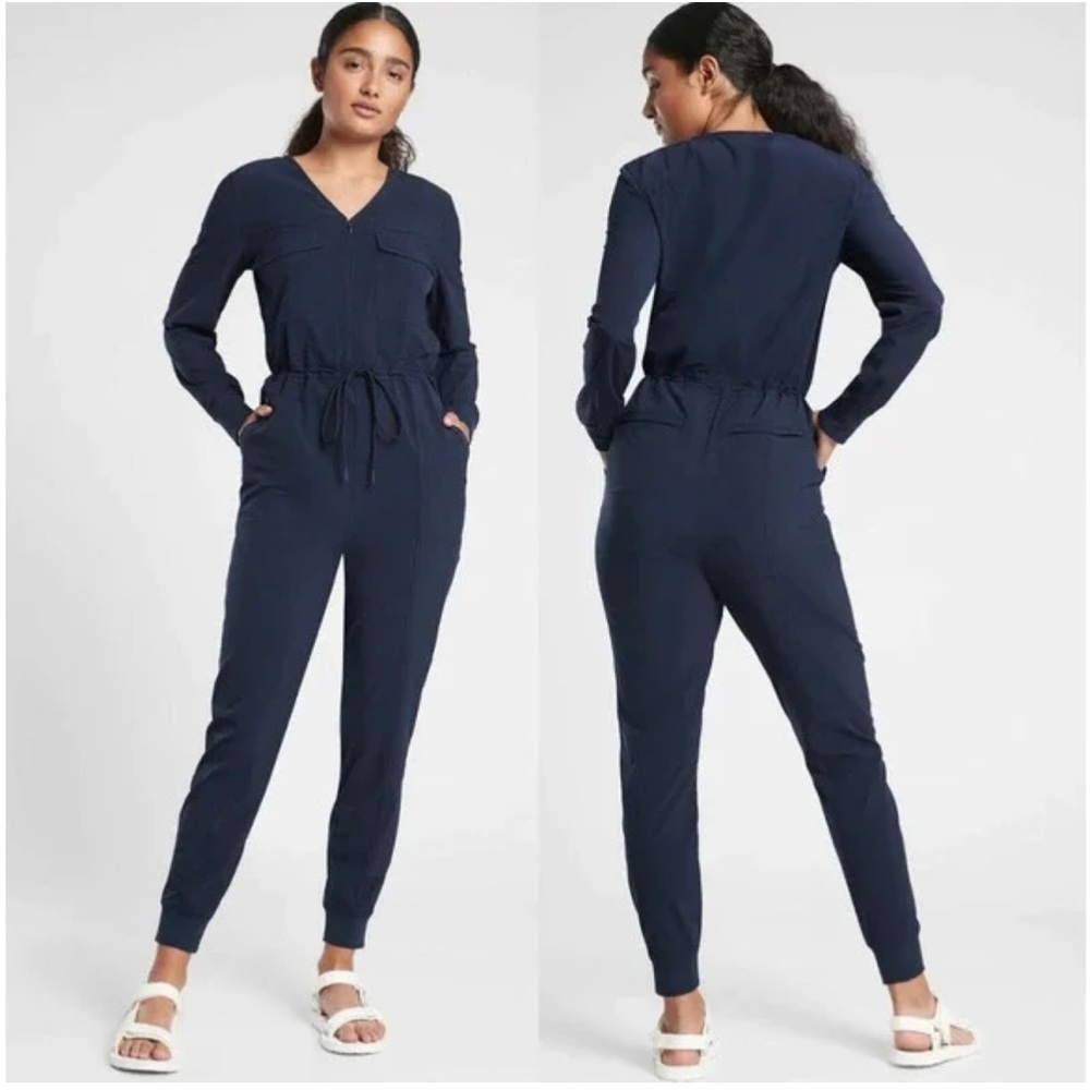 ATHLETA SZ MEDIUM Navy Blue Women's Jumpsuit WOMEN’s jumpsuit #218